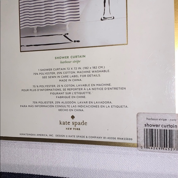 kate spade Bath Nwt Kate Spade Harbour Stripe Shower Curtain Navy